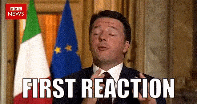 Matteo Renzi first reaction shocked